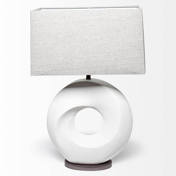 HomeRoots 27in. White Circular Table Lamp alternate view