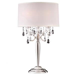 HomeRoots 29in. Chandelier Faux Crystal Table Lamp