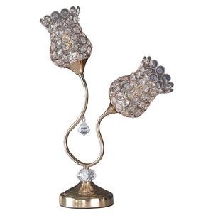 HomeRoots 19in. Gold Two-Light Bedside Table Lamp