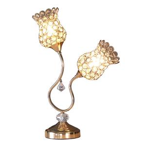HomeRoots 19in. Gold Two-Light Bedside Table Lamp alternate view