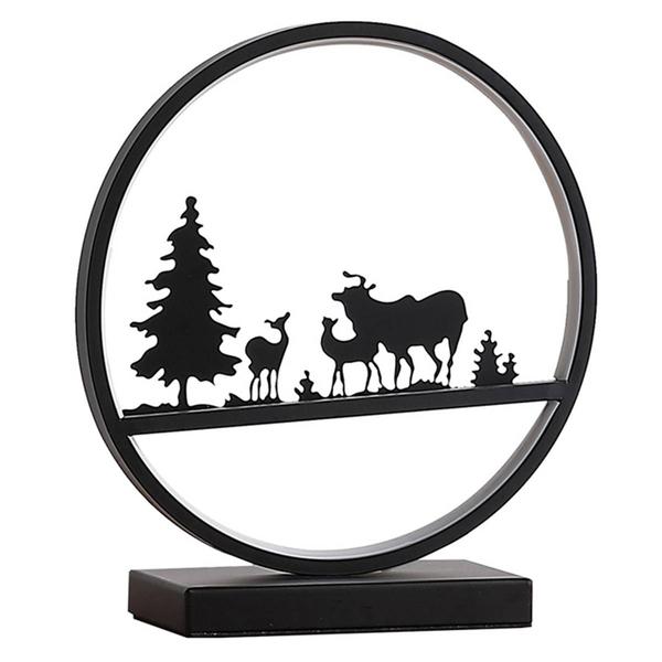 HomeRoots 13in. Black Bedside LED Table Lamp