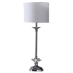 HomeRoots 26in. Silver Metal and Faux Crystal Table Lamp