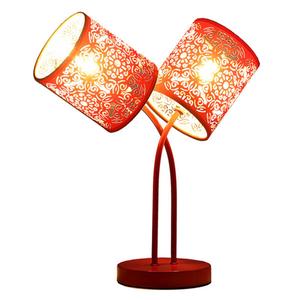 HomeRoots 17in. Red Metal Two Light Abstract Table Lamp alternate view