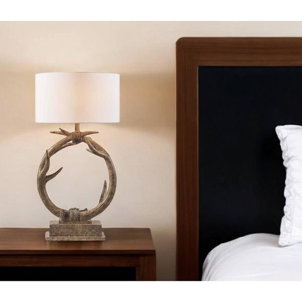 HomeRoots 27in. Brown Rustic Faux Antlers Table Lamp alternate view