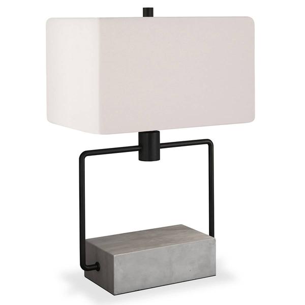 HomeRoots 22in. Grey and Black Mod Table Lamp