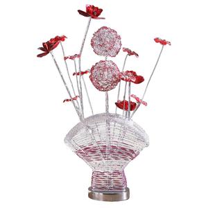 HomeRoots 22in. Acrylic Red Rose Bedside Table Lamp