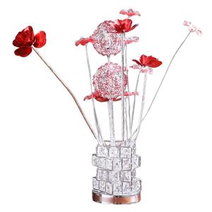 HomeRoots 21in. Faux Crystal Rose Table Lamp