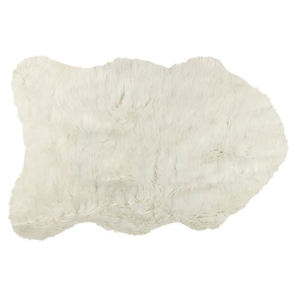 9th & Pike(R) Off White Faux Sheepskin Shag Accent Rug