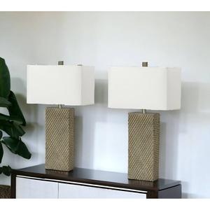 9th & Pike(R) 29in. Golden Waffle Table Lamp alternate view