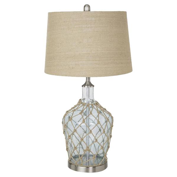 9th & Pike(R) 28in. Beige Shade Silver Metal Table Lamp