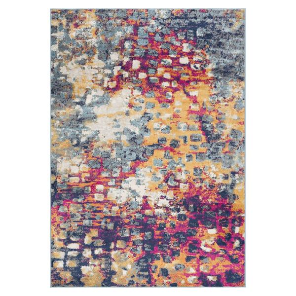 9th & Pike(R) Teal & Gold Abstract Rectangular Area Rug