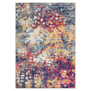 9th & Pike(R) Teal & Gold Abstract Rectangular Area Rug
