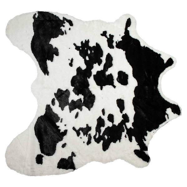 9th & Pike(R) Black & White Faux Cowhide Area Rug
