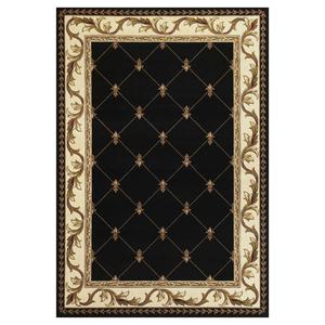 9th & Pike(R) Fleur de Lis Diamond Border Area Rug
