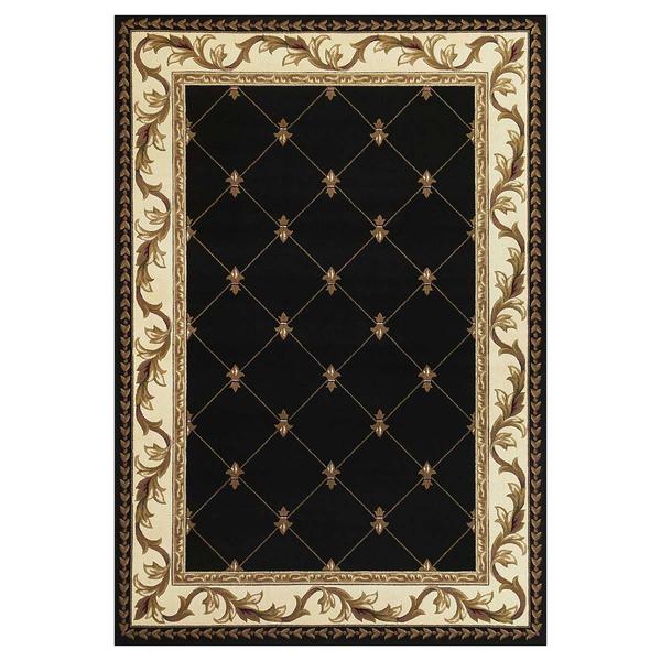 9th & Pike(R) Fleur de Lis Diamond Border Area Rug