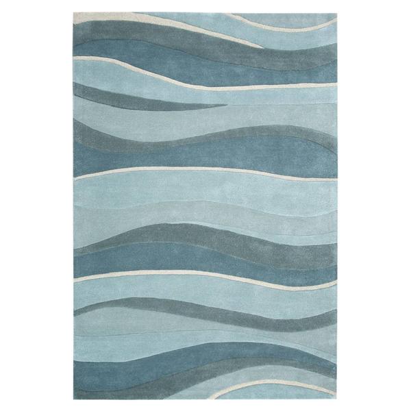9th & Pike(R) Abstract Waves Hand Tufted Wool Area Rug
