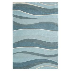 9th & Pike(R) Abstract Waves Hand Tufted Wool Area Rug