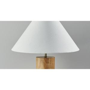 9th & Pike(R) 26in. White Shade Natural Wood Cylinder Table Lamp alternate view