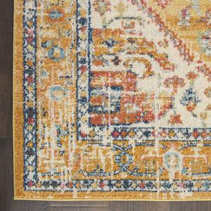 9th & Pike(R) Ivory & Yellow Medallion Rectangular Area Rug alternate view