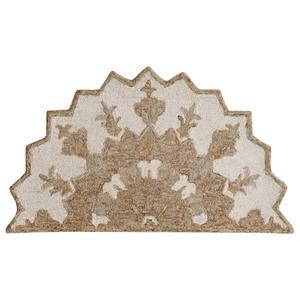 HomeRoots Medallion Hand Woven Half Circle Area Rug