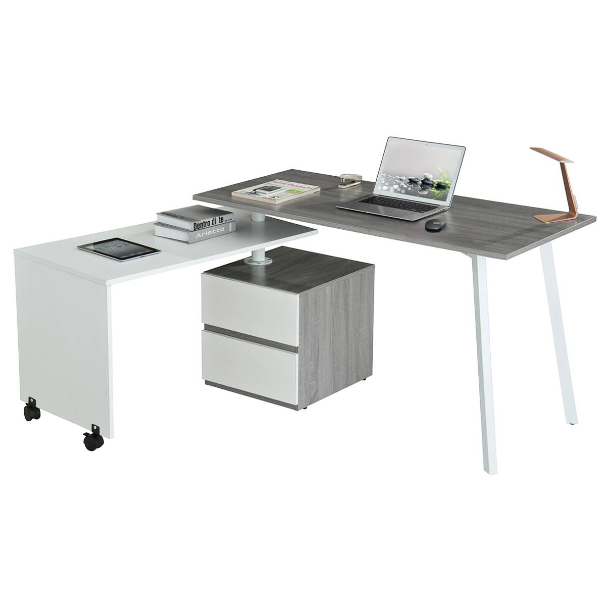 Techni Mobili Rotating Multi-Positional Modern Desk