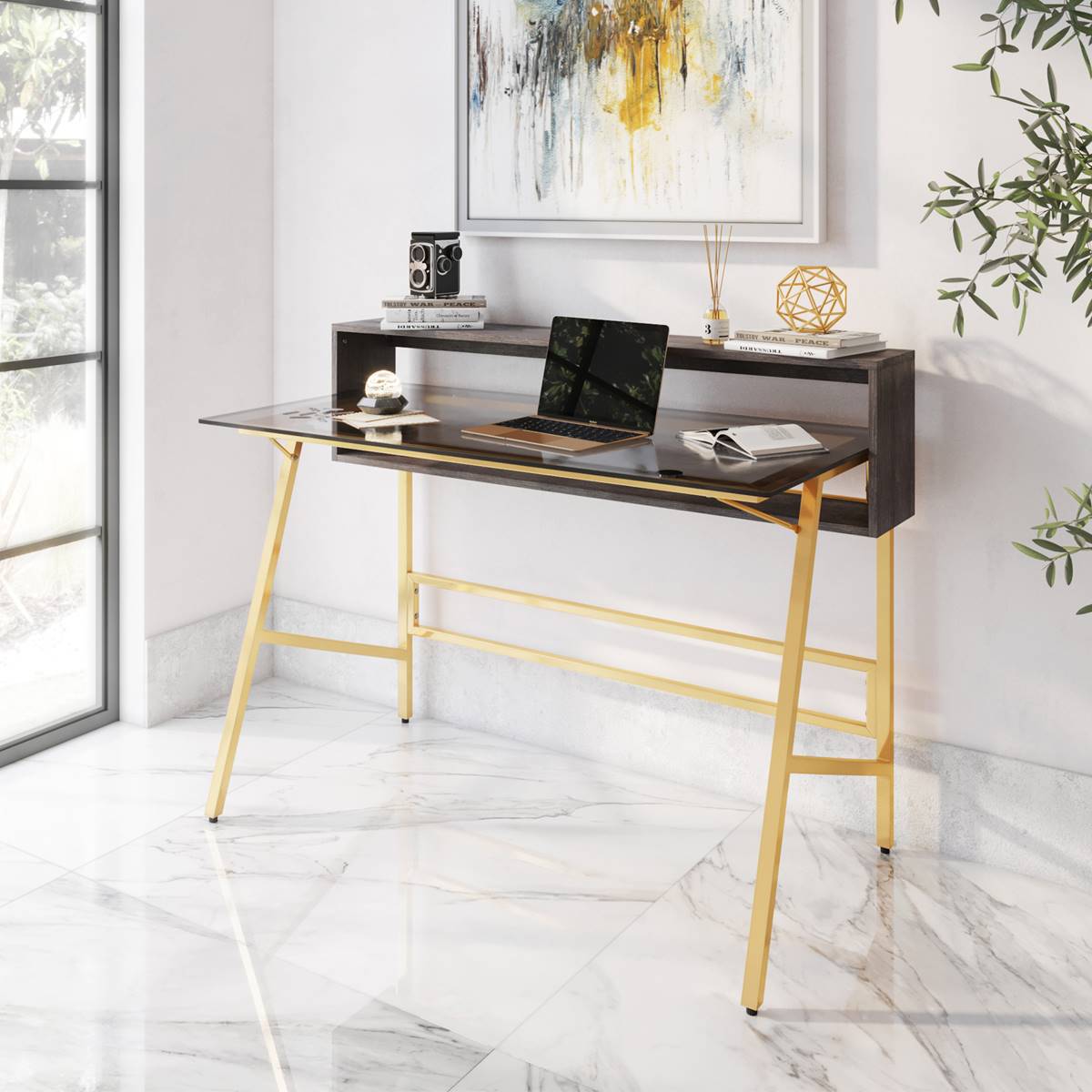 Techni Mobili Home Office Writing Desk W/ Riser