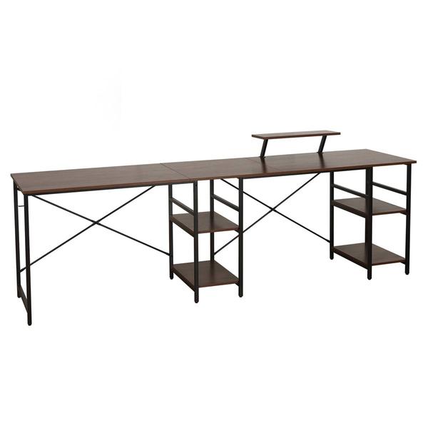 Techni Mobili L-Shape Industrial Desk w/ Storage Shelves alternate view