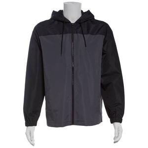 Mens Axcent Color Block Windbreaker - Black/Charcoal alternate view