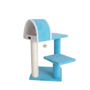 Armarkat 29in. Sky Blue Real Wood Cat Tree w/ Scratcher & Tunnel alternate view