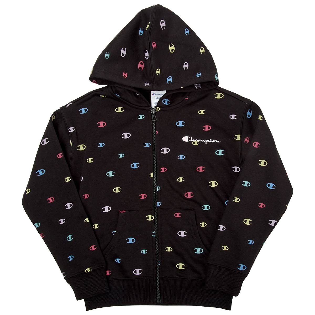 Girls (7-16) Champion(R) Multi-Color Emblem Full Zip Hoodie Jacket