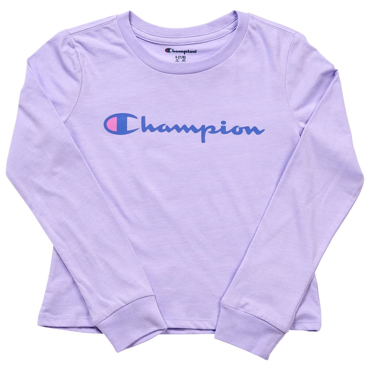 Girls (7-16) Champion(R) Long Sleeve Meet & Greet Logo Tee