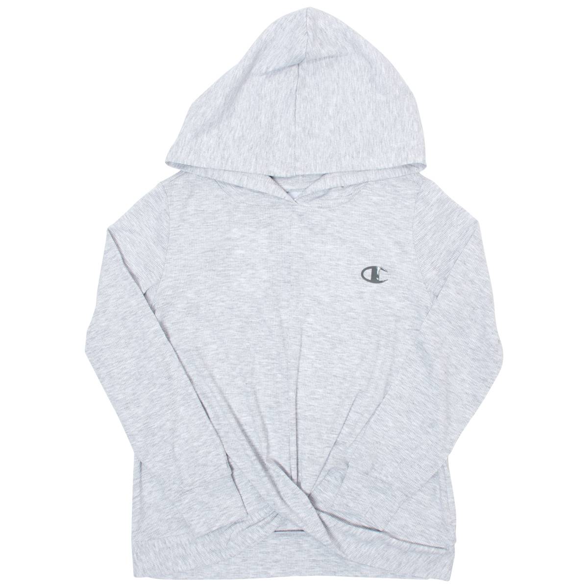 Girls (7-16) Champion(R) Twist Front Pullover Rib Hooded Tee