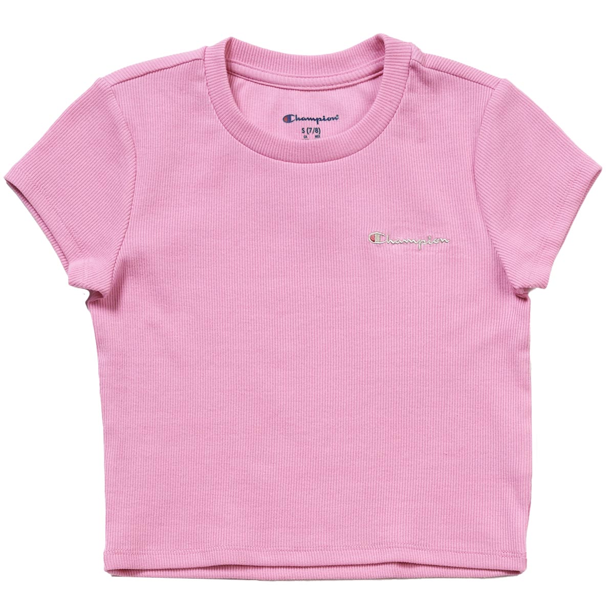 Girls (7-16) Champion(R) Short Sleeve Ribbed Baby Tee