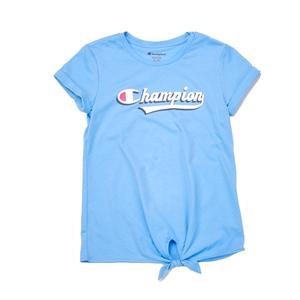 Girls (7-16) Champion(R) Short Sleeve Tie Front Script Logo Tee