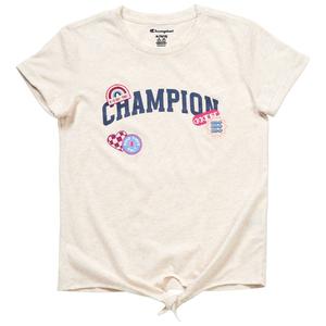 Girls (7-16) Champion(R) Short Sleeve Tie Front Stamp Logo Tee