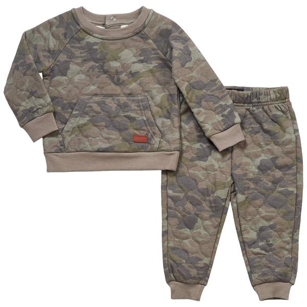 Baby Boy (12-24M) 7 For All Mankind(R) 2pc Quilted Thermal Camo Set