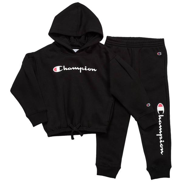 Girls (4-6x) Champion(R) Logo Pull Over Hoodie & Joggers Set