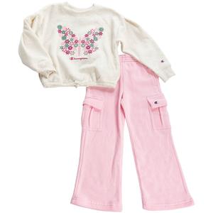 Girls (4-6x) Champion Floral Butterfly Crew w/ Cargo Pants Set alternate view