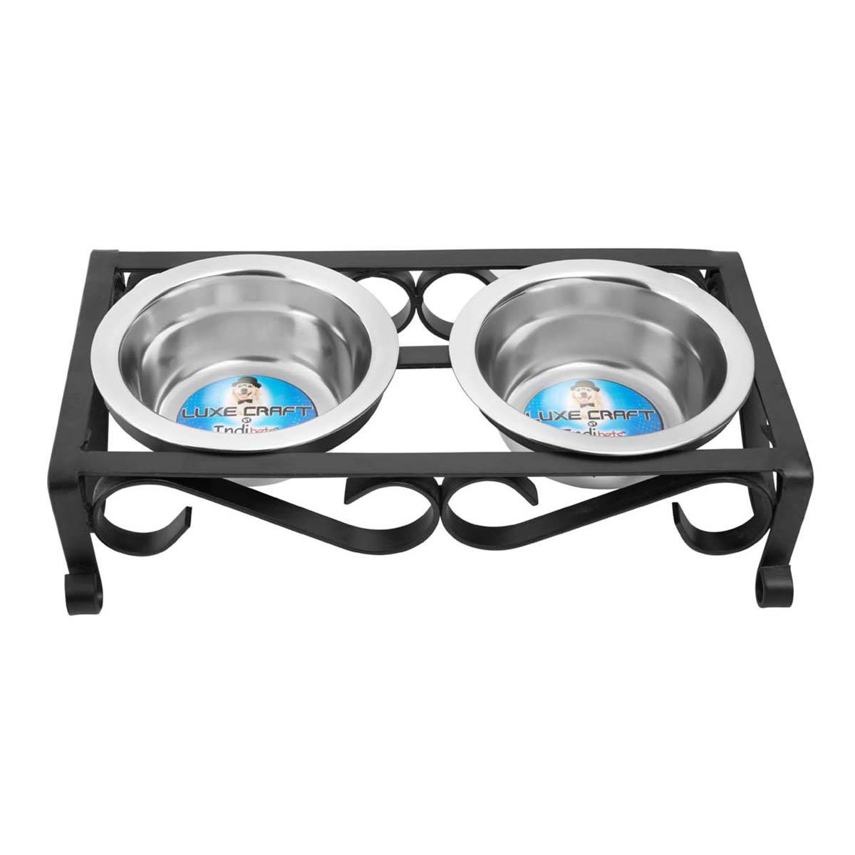 Indipets Wrought Iron Elevated Pet Bowls