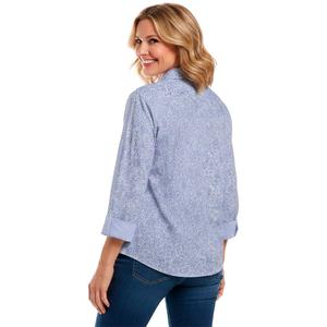 Plus Size Emily Daniels 3/4 Sleeve Paisley Button Down alternate view