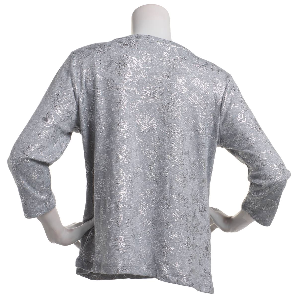 Womens Emily Daniels 3/4 Sleeve Foil Henley Tee