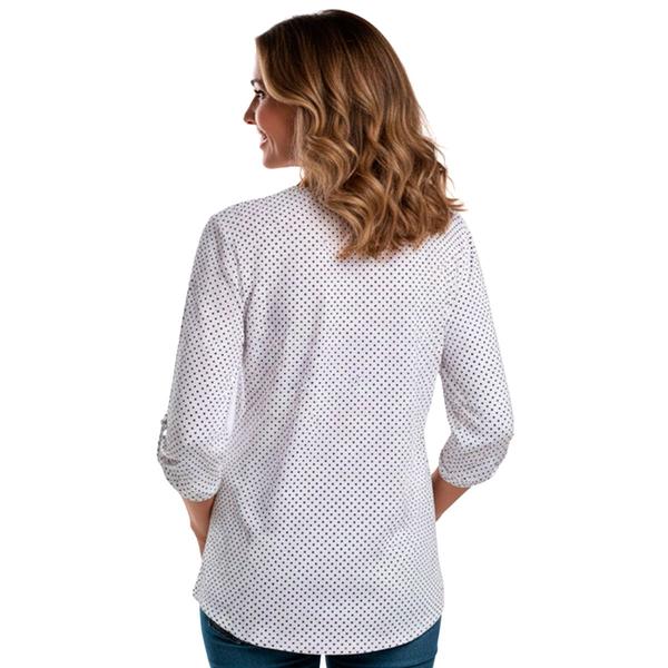 Womens Emily Daniels 3/4 Sleeve Dot Button Front Blouse alternate view