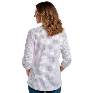 Womens Emily Daniels 3/4 Sleeve Dot Button Front Blouse alternate view