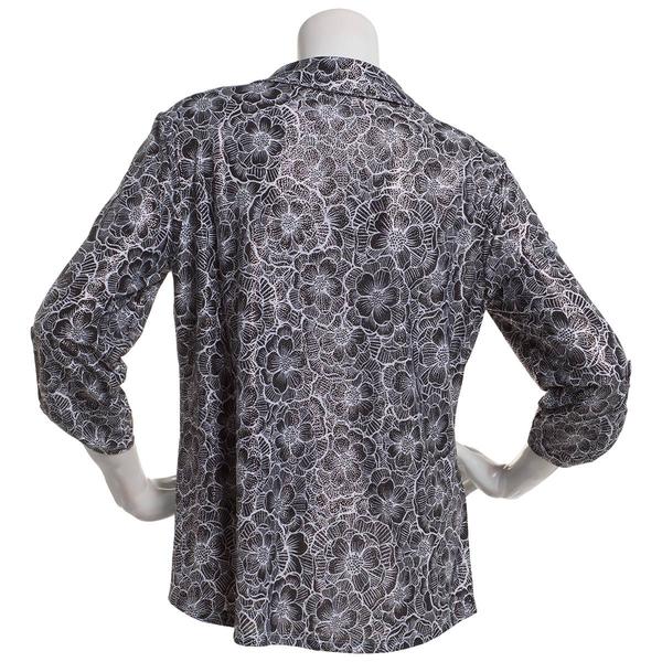 Womens Emily Daniels 3/4 Sleeve Disco Dot Button Front Blouse alternate view