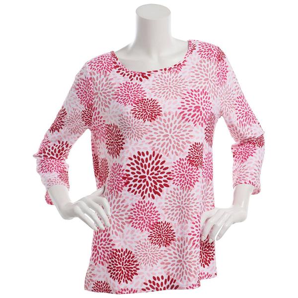 Womens Emily Daniels 3/4 Sleeve Abstract Jacquard Tunic Blouse
