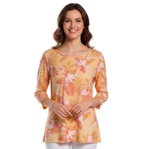 Womens Emily Daniels 3/4 Sleeve Floral Round Neck Blouse