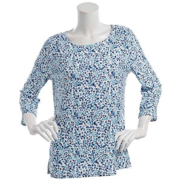 Womens Emily Daniels 3/4 Sleeve Watercolor Dot Jacquard Blouse alternate view