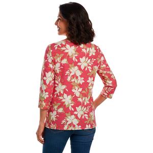 Womens Emily Daniels 3/4 Sleeve Floral Abstract Round Neck Tee alternate view