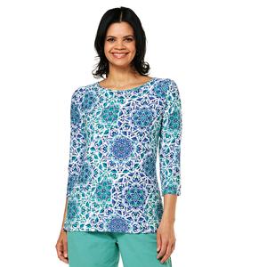 Petite Emily Daniels 3/4 Sleeve Medallion Jacquard Blouse alternate view