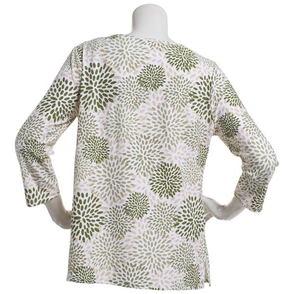 Womens Emily Daniels 3/4 Sleeve Geometric Jacquard Tee alternate view